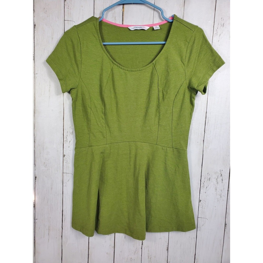 Isaac Mizrahi Live Empire Waist Fit & Flare T Shirt Womens XS Nice Olive Green